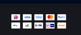 Moyens de paiement acceptés : Visa, American Express, Mastercard, PayPal, Apple Pay, SEPA, Giropay et Sofort